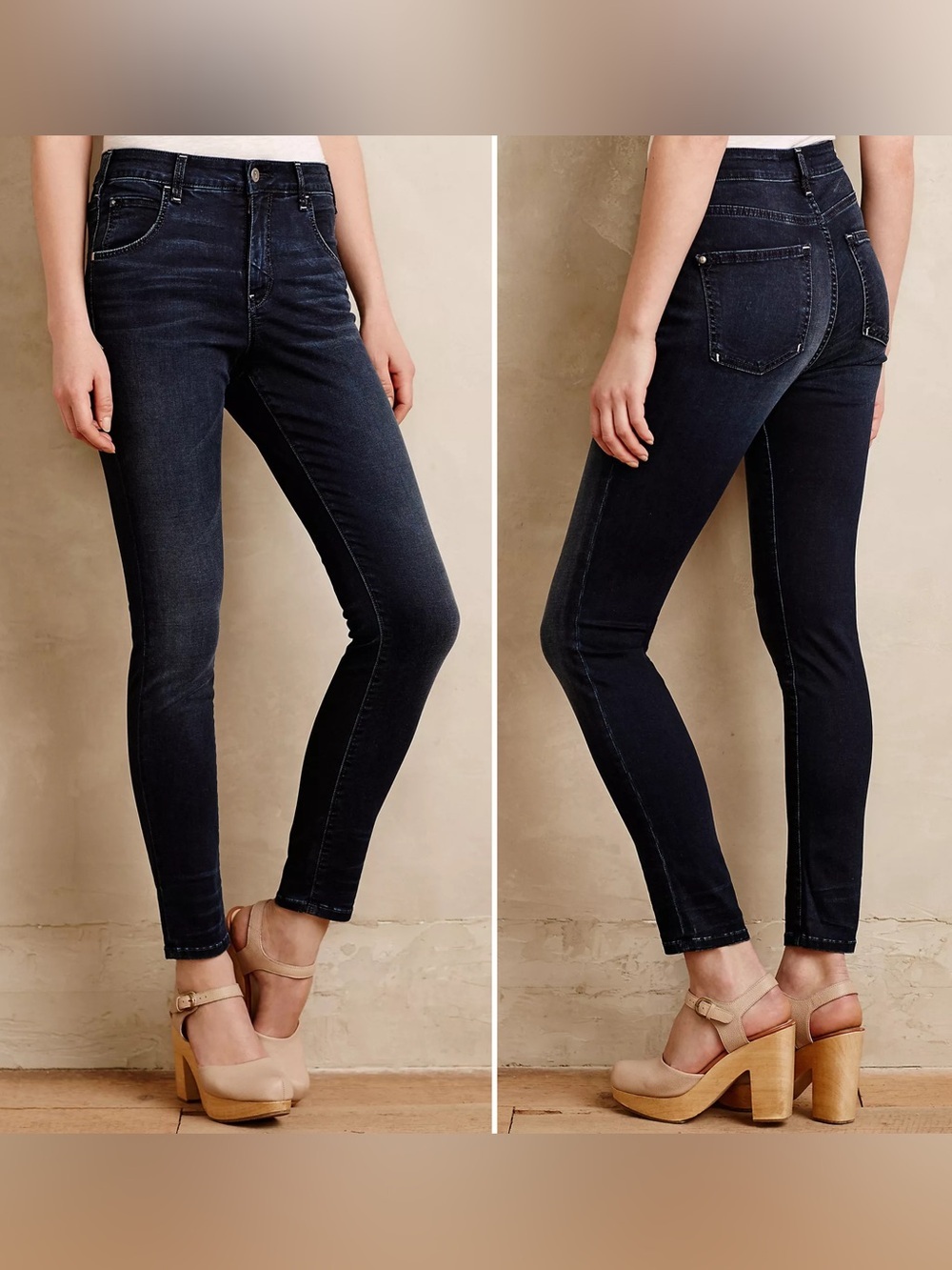 Pilcro Anthropologie Serif Dark Blue Denim High Rise Jeans Women’s Sizd 28
